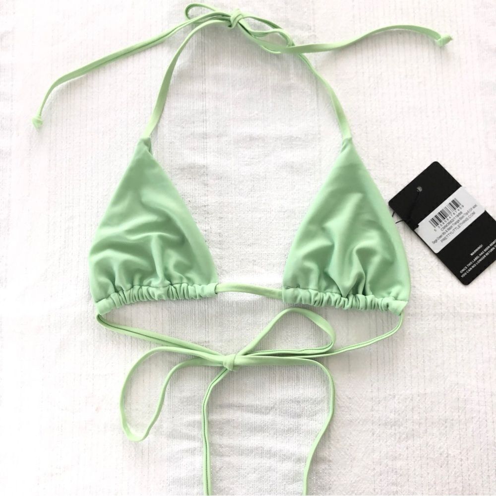 PrettyLittleThing Sage Green Triangle Bikini Top Mix & Match Summer Beach Swim 2
